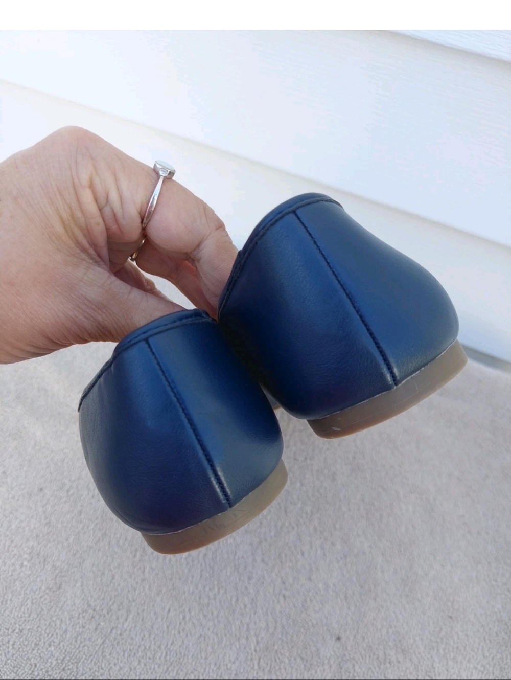 Classic Navy Square-Toe Ballet Flats - Picture 4 of 5